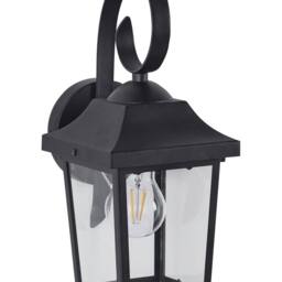 Wyld and Coco Outdoor Wall Light Matte Black Iron and Glass Sconce Waterproof - thumbnail 2