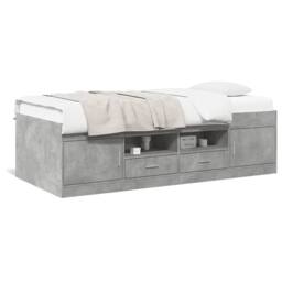 Berkfield Home Daybed with Drawers without Mattress Concrete Grey 90x190 cm Single