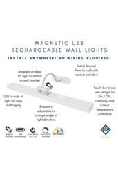 CGC Lighting 'Virgo' Curved White LED Rechargeable Magnetic USB Over Picture Wall Light - thumbnail 2