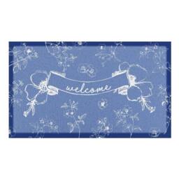 Artsy Mats Welcome Chinoserie Indoor Outdoor Doormat (70 x 40cm) in Blue - Size: 40 cm x 70 cm - thumbnail 2