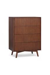 Teamson Home Tremolo Chest of Drawers 4 Drawer Bedroom Dresser in Walnut - thumbnail 1