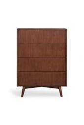 Teamson Home Tremolo Chest of Drawers 4 Drawer Bedroom Dresser in Walnut - thumbnail 6