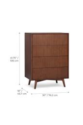 Teamson Home Tremolo Chest of Drawers 4 Drawer Bedroom Dresser in Walnut - thumbnail 5