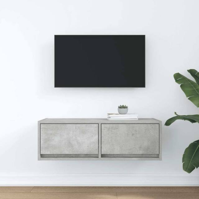 Berkfield Home TV Cabinet Concrete Grey 80x31x25.5 cm Engineered Wood - image 1