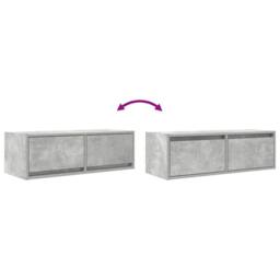Berkfield Home TV Cabinet Concrete Grey 80x31x25.5 cm Engineered Wood - thumbnail 9