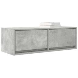 Berkfield Home TV Cabinet Concrete Grey 80x31x25.5 cm Engineered Wood - thumbnail 4
