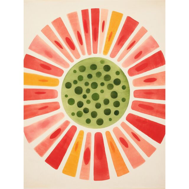 "Artery8 Wall Art Print Abstract Watermelon Kitchen Artwork Bright Colourful Pastel Pigments Poster in Pink - Size: W18"" x H24""" - image 1