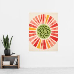 "Artery8 Wall Art Print Abstract Watermelon Kitchen Artwork Bright Colourful Pastel Pigments Poster in Pink - Size: W18"" x H24""" - thumbnail 2