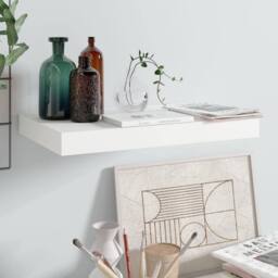 Berkfield Home Durable Floating Wall Shelf High Gloss White 40x23x3.8 cm MDF - thumbnail 2