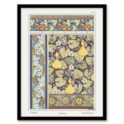 "Artery8 White Flower Gourd Floral Pattern Vintage Framed Wall Art Print Verneuil in Green - Size: W12"" x H16""" - thumbnail 1