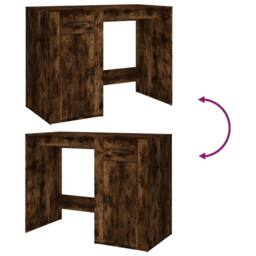 Berkfield Home Elegant Desk Smoked Oak 100x49x75 cm Engineered Wood in Brown - Size: 100 x 49 x 75 cm - thumbnail 9