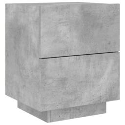 Berkfield Home Decorative Bedside Cabinet with LED Lights Concrete Grey Engineer - thumbnail 1
