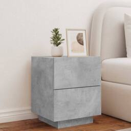 Berkfield Home Decorative Bedside Cabinet with LED Lights Concrete Grey Engineer - thumbnail 4