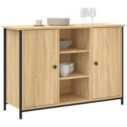 Berkfield Home Sideboard Sonoma Oak 100x35x70 cm Engineered Wood in Brown - Size: 100 x 35 x 70 cm - thumbnail 3