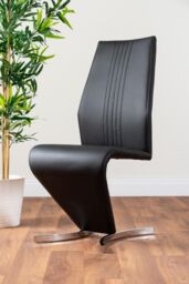FurnitureboxUK Carson White Marble Effect Square Dining Table & 2 Faux Leather Willow Chairs in Black - thumbnail 9