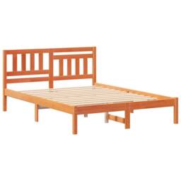 Berkfield Home with Headboard Wax brown 135 x 190 cm Solid pine wood in Tan