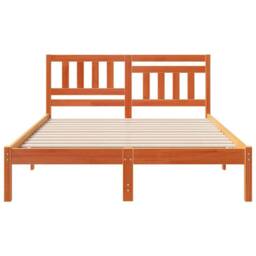Berkfield Home with Headboard Wax brown 135 x 190 cm Solid pine wood in Tan - thumbnail 5