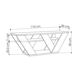 Decortie Pipralla Multimedia Centre TV Unit with Shelves 110cm in Grey - Size: 1 Pack - thumbnail 4