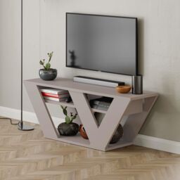 Decortie Pipralla Multimedia Centre TV Unit with Shelves 110cm in Grey - Size: 1 Pack - thumbnail 6