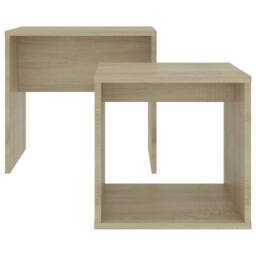 Berkfield Home Sturdy Coffee Table Set Sonoma Oak 48x30x45 cm Engineered Wood in Light Tan - Size: 48 x 30 x 45 cm - thumbnail 4
