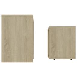 Berkfield Home Sturdy Coffee Table Set Sonoma Oak 48x30x45 cm Engineered Wood in Light Tan - Size: 48 x 30 x 45 cm - thumbnail 5
