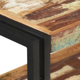 Berkfield Home Console Table 90x30x75 cm Solid Reclaimed Wood in Brown - Size: 90 x 30 x 75 cm - thumbnail 4