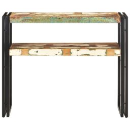 Berkfield Home Console Table 90x30x75 cm Solid Reclaimed Wood in Brown - Size: 90 x 30 x 75 cm - thumbnail 2