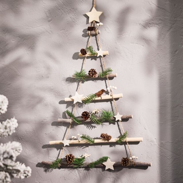 Dibor Christmas Hanging Shooting Star Tree Ladder 70cm in White - image 1