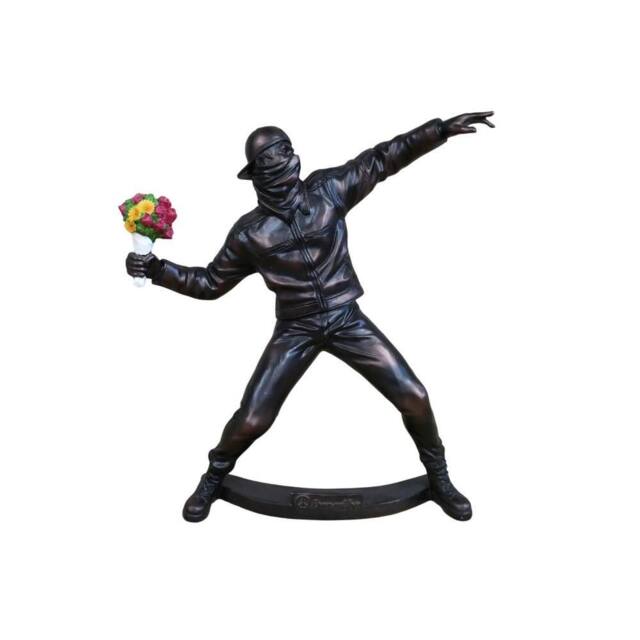 Gifts Direct 2 U Novelty Love Resin Ornament - Man with Flowers in Dark Brown - image 1