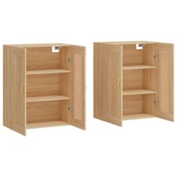 Berkfield Home Wall Mounted Cabinets 2 pcs Sonoma Oak Engineered Wood in Brown - thumbnail 4