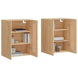 Berkfield Home Wall Mounted Cabinets 2 pcs Sonoma Oak Engineered Wood in Brown - thumbnail 3