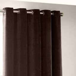 Yard Heavy Chenille Blackout Eyelet Curtain Pair in Brown - Size: 229 cm width x 137 cm drop - thumbnail 3