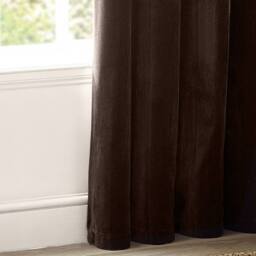 Yard Heavy Chenille Blackout Eyelet Curtain Pair in Brown - Size: 229 cm width x 137 cm drop - thumbnail 4