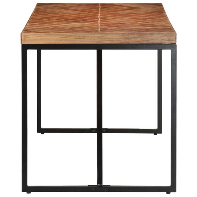 Berkfield Home Dense Dining Table 140x70x76 cm Solid Acacia & Mango Wood in Brown - Size: 140 x 70 x 76 cm - image 1