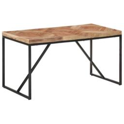 Berkfield Home Dense Dining Table 140x70x76 cm Solid Acacia & Mango Wood in Brown - Size: 140 x 70 x 76 cm - thumbnail 9