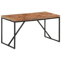 Berkfield Home Dense Dining Table 140x70x76 cm Solid Acacia & Mango Wood in Brown - Size: 140 x 70 x 76 cm - thumbnail 8