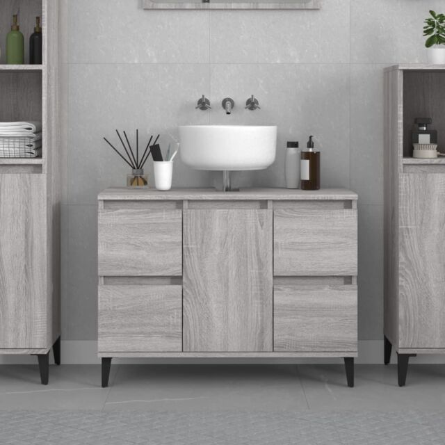 Berkfield Home Sink Cabinet Grey Sonoma 80x33x60 cm Engineered Wood - Size: 80 x 33 x 60 cm - image 1