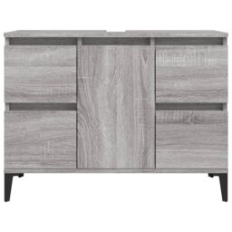 Berkfield Home Sink Cabinet Grey Sonoma 80x33x60 cm Engineered Wood - Size: 80 x 33 x 60 cm - thumbnail 5