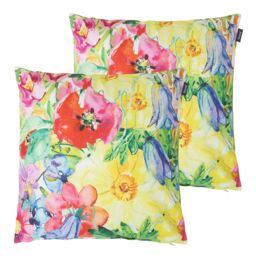 icon Indoor & Outdoor Plant Print Waterproof Cushion, Floral, Lime Back (2-Pack) - Size: 43 cm x 43 cm - thumbnail 1