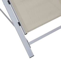 Berkfield Home Sun Loungers 2 pcs with Table Aluminium Cream in Beige - thumbnail 7
