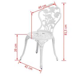 Berkfield Home Decorative Bistro Chairs 2 pcs Cast Aluminium White - thumbnail 5