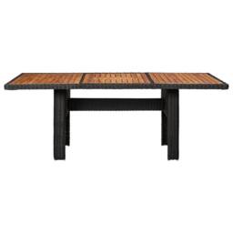 Berkfield Home Garden Dining Table Black 200x100x74 cm Poly Rattan - Size: 200 x 100 x 74 cm - thumbnail 2