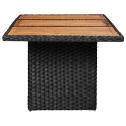 Berkfield Home Garden Dining Table Black 200x100x74 cm Poly Rattan - Size: 200 x 100 x 74 cm - thumbnail 3