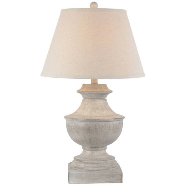 Lemon Pavilion Furniture and Decor Montara Table Lamp with Linen Shade - Resin - L41 x W41 x H66 cm White - image 1