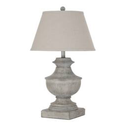 Lemon Pavilion Furniture and Decor Montara Table Lamp with Linen Shade - Resin - L41 x W41 x H66 cm White - thumbnail 2