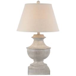 Lemon Pavilion Furniture and Decor Montara Table Lamp with Linen Shade - Resin - L41 x W41 x H66 cm White - thumbnail 1