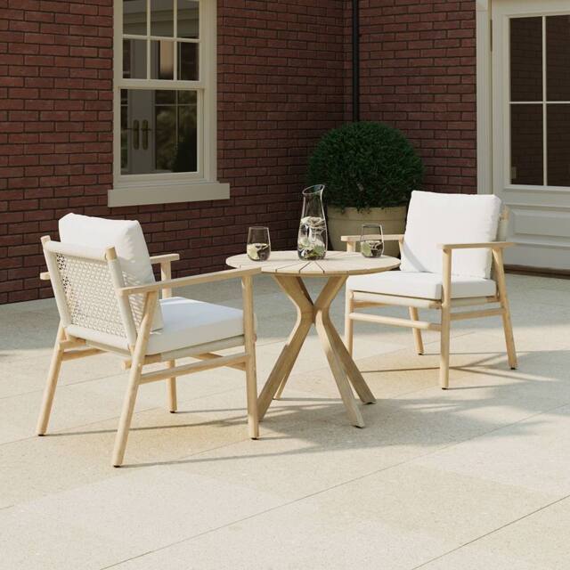 Charles Bentley Delgada Acacia & Weave Bistro Set in Natural - image 1