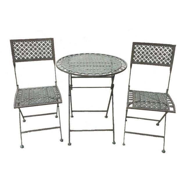 Ascalon Design Ltd Marlboro Bistro Set - 3pc - L65 x W65 x H75 cm - Antique Blue Rust in Brown - image 1