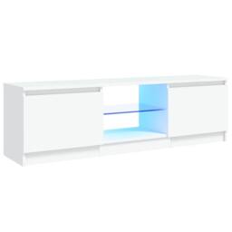 Berkfield Home TV Cabinet with LED Lights White 120x30x35.5 cm - thumbnail 1