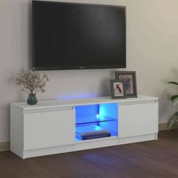 Berkfield Home TV Cabinet with LED Lights White 120x30x35.5 cm - thumbnail 2